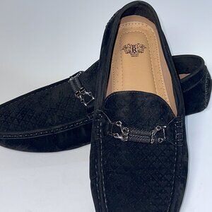 Royal Shoes Men's Black Suede Leather Driving Shoes Moccasins MOC-135 Size 10.5